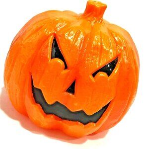 Halloween Blow Mold Sinister Evil Jack O Lantern Pumpkin 11X10 X7 Lights Up